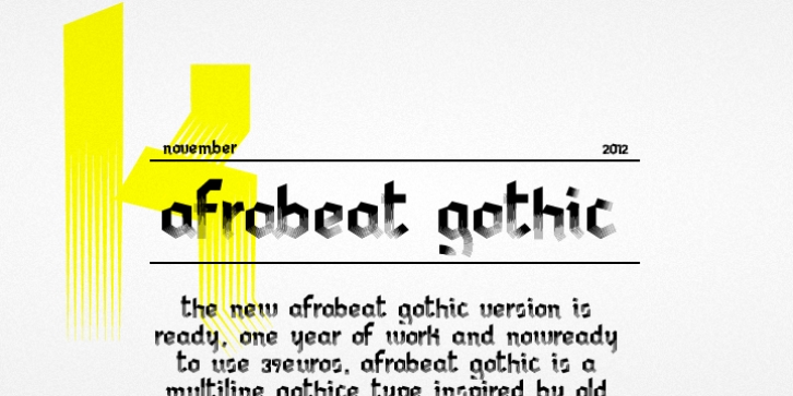 Afrobeat Gothic font preview
