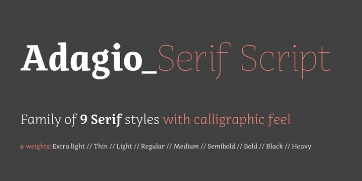 Adagio Serif Script font preview