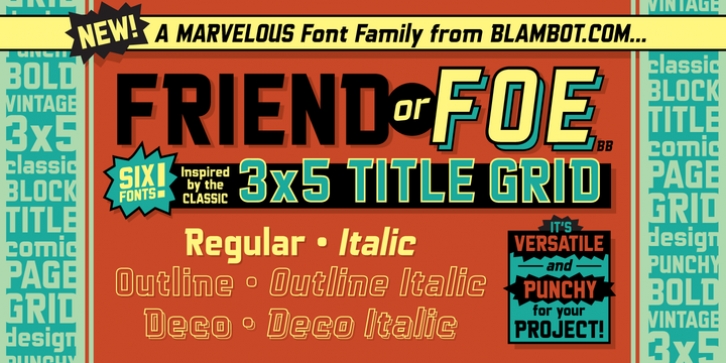 Friend Or Foe BB font preview