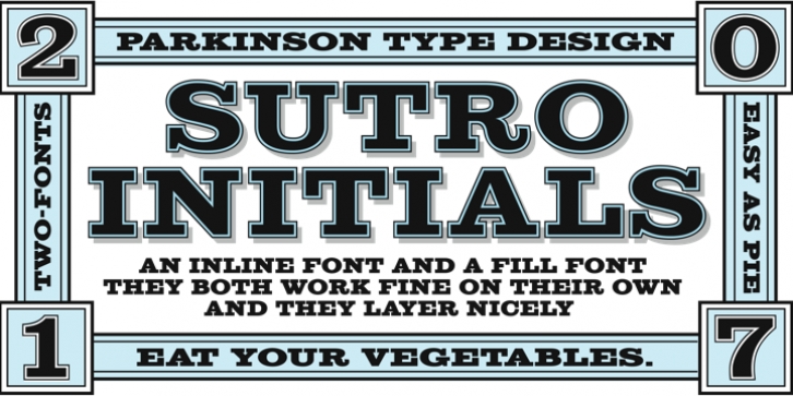 Sutro Initials font preview