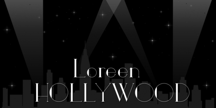 Loreen Hollywood font preview