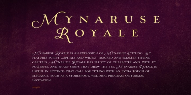 Mynaruse Royale font preview