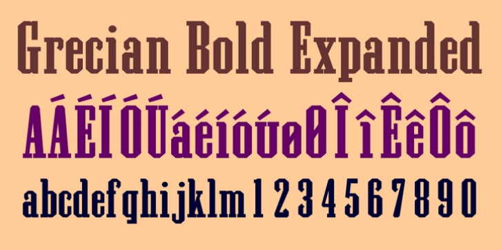 Grecian Bold Expanded font preview