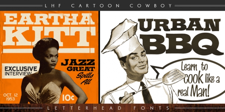 LHF Cartoon Cowboy font preview