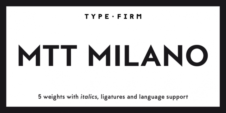 MTT Milano font preview