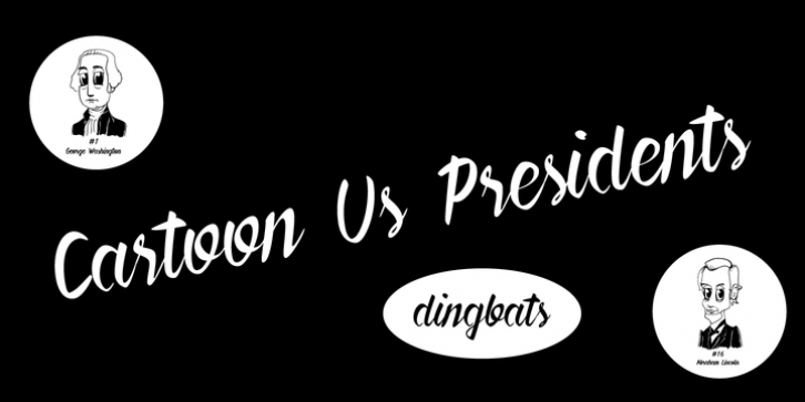 Cartoon US Presidents Dingbats font preview