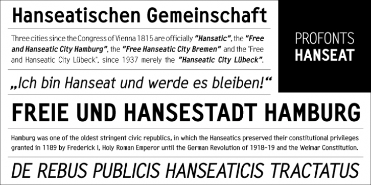 Hanseat font preview