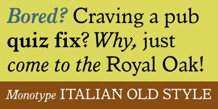 Monotype Italian Old Style font preview