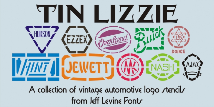Tin Lizzie JNL font preview