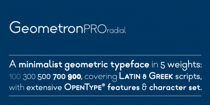 Geometron Pro Radial font preview