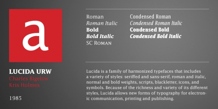 Lucida font preview