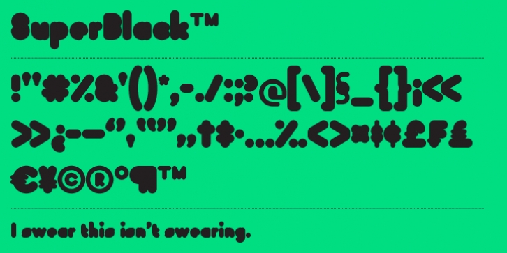 SuperBlack font preview