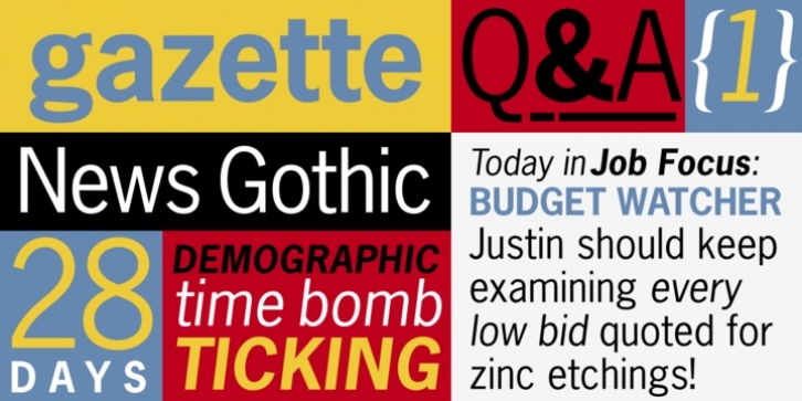 News Gothic font preview