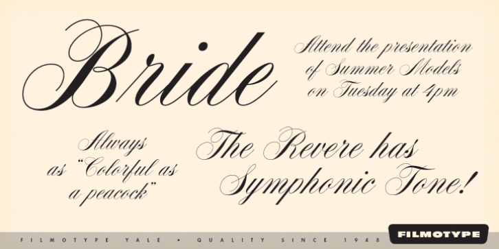 Filmotype Yale font preview