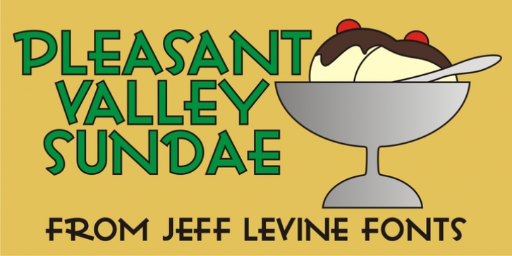 Pleasant Valley Sundae JNL font preview