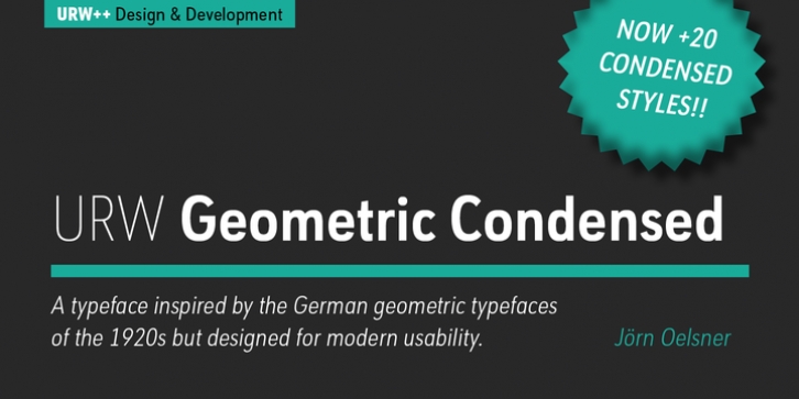 URW Geometric Condensed font preview