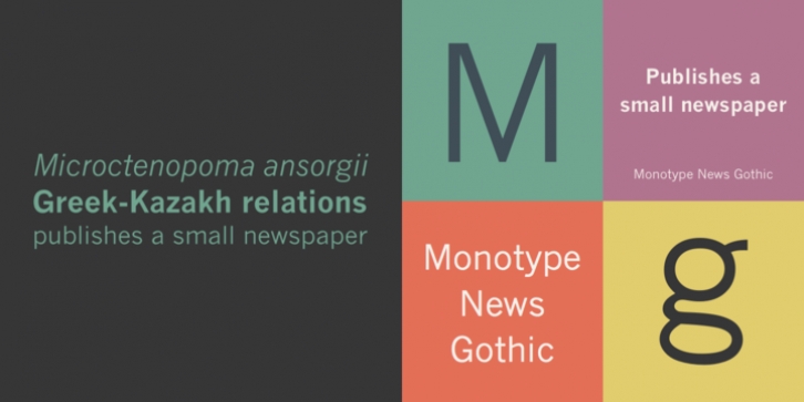 Monotype News Gothic font preview