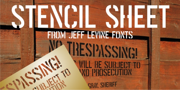 Stencil Sheet JNL font preview