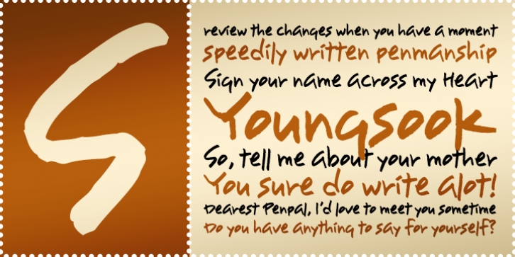 Youngsook BTN font preview