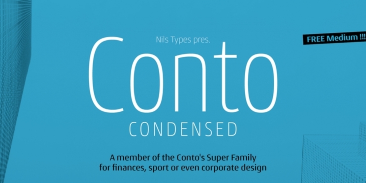 Conto Condensed font preview
