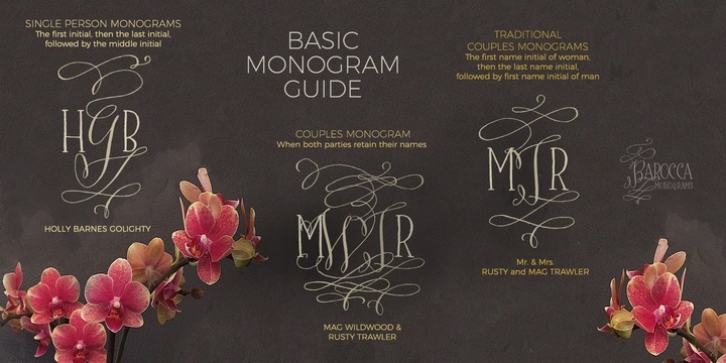 Barocca Monograms font preview