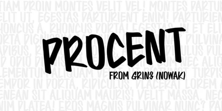 Procent font preview