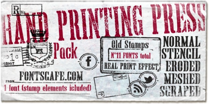 Hand Printing Press font preview
