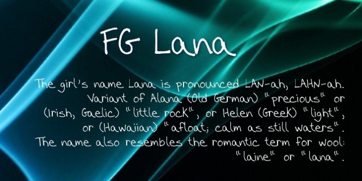 FG Lana font preview