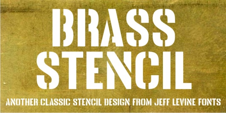 Brass Stencil JNL font preview