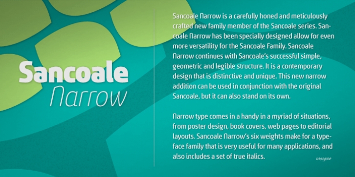 Sancoale Narrow font preview