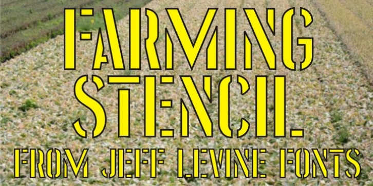 Farming Stencil JNL font preview