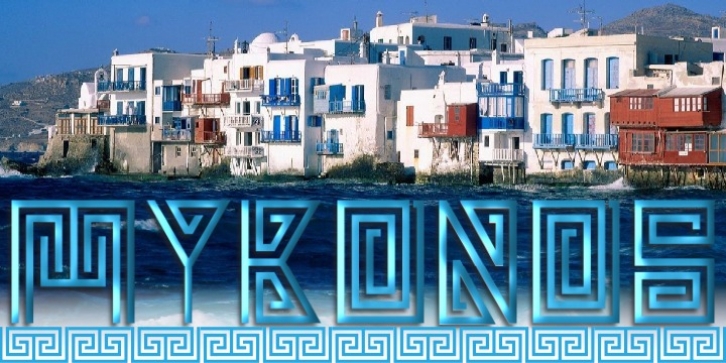 Mykonos font preview