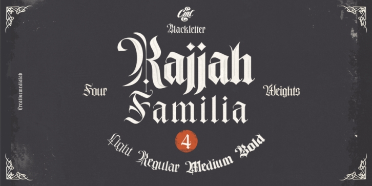 Rajjah Familia font preview
