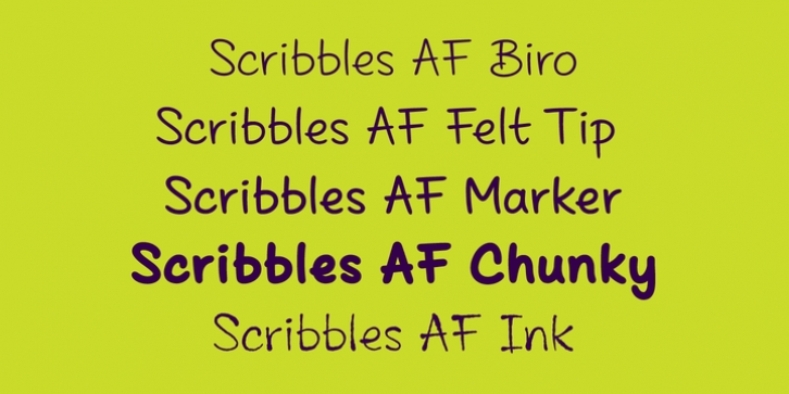 Scribbles AF font preview