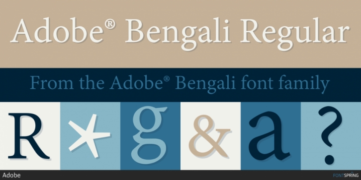 Adobe Bengali font preview
