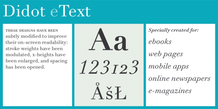 Linotype Didot eText font preview