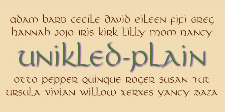 Unikled font preview