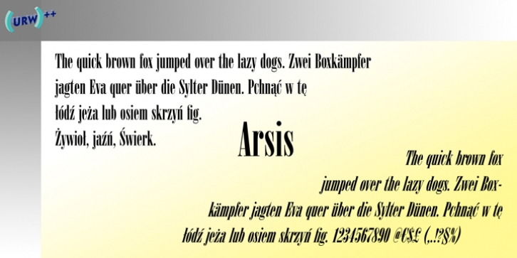 Arsis font preview