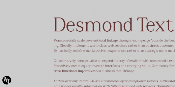 Desmond Text font preview