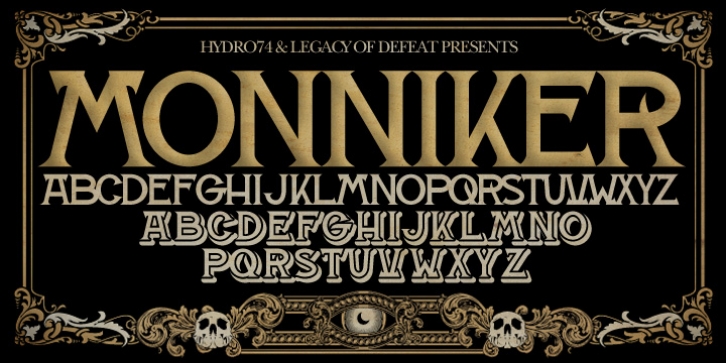 H74 Monniker font preview