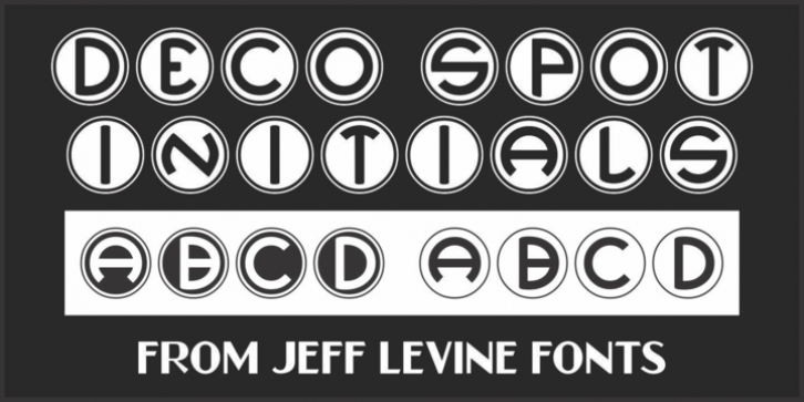 Deco Spot Initials JNL font preview