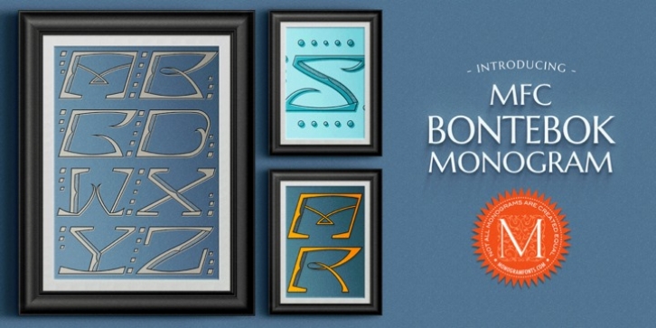 MFC Bontebok Monogram font preview