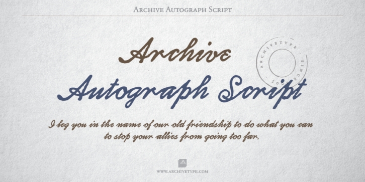 Archive Autograph Script font preview