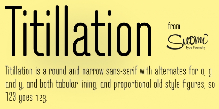 Titillation font preview