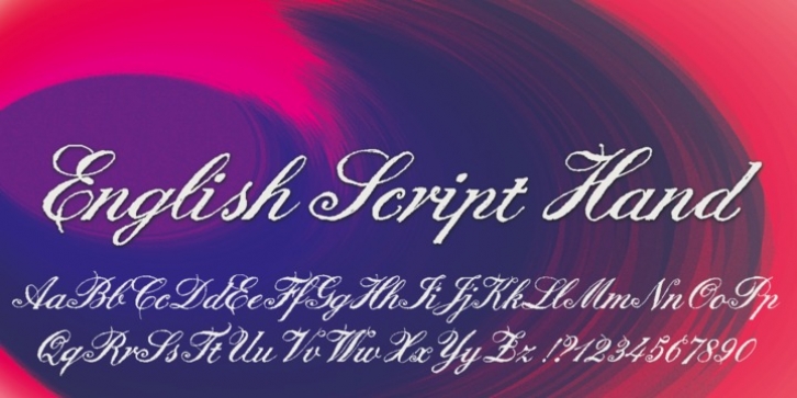 English Script Hand font preview
