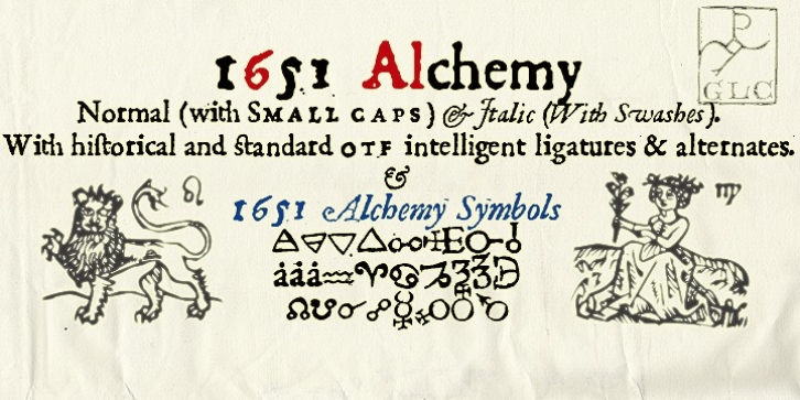 1651 Alchemy font preview