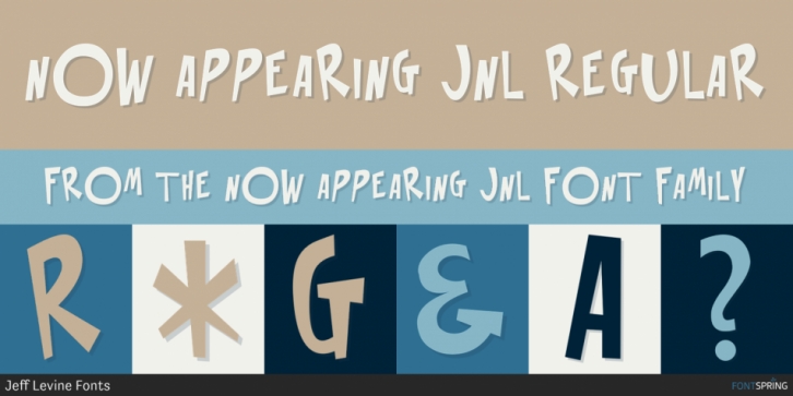 Now Appearing JNL font preview