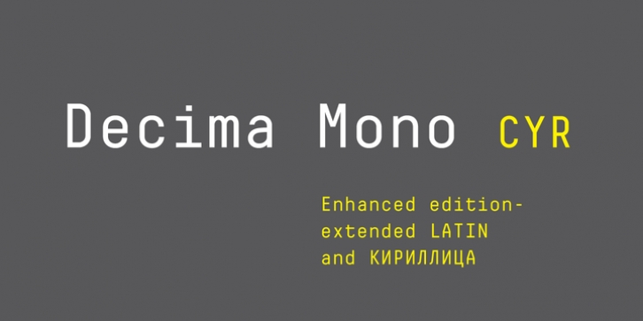 Decima Mono Cyr font preview