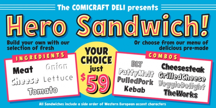 Hero Sandwich Ingredients font preview