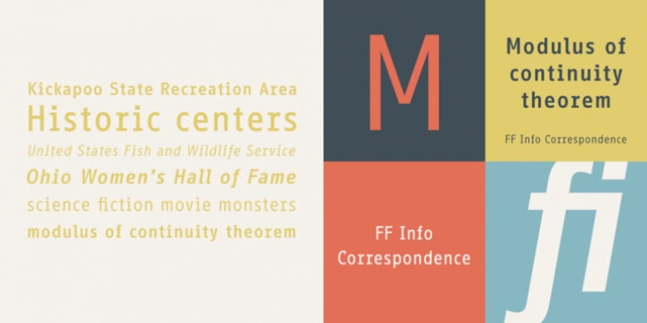 FF Info Correspondence font preview